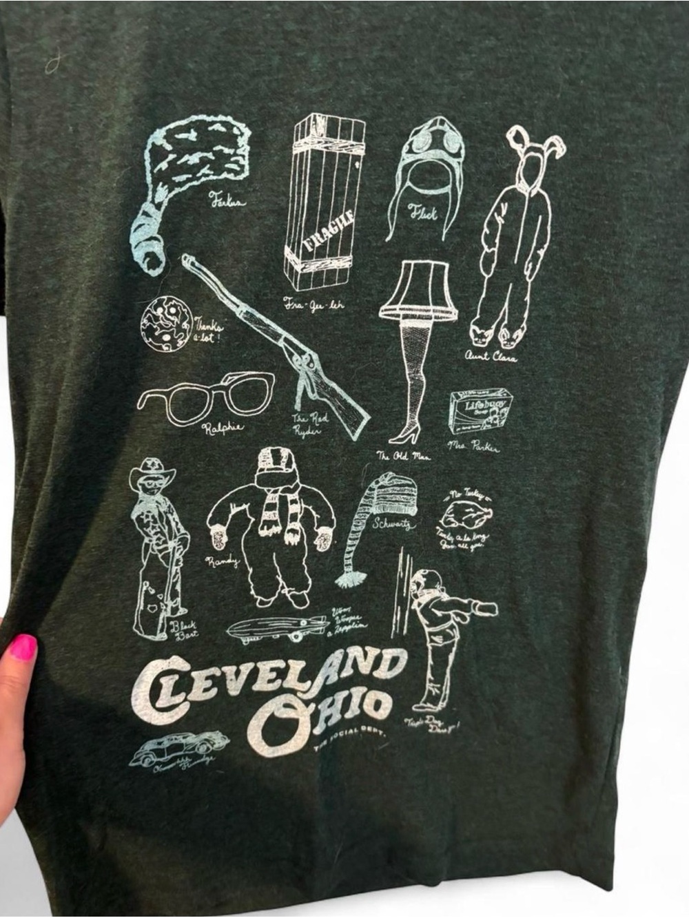 Cleveland Ohio Graphic Tee - Dark Green - Picture 2 of 4